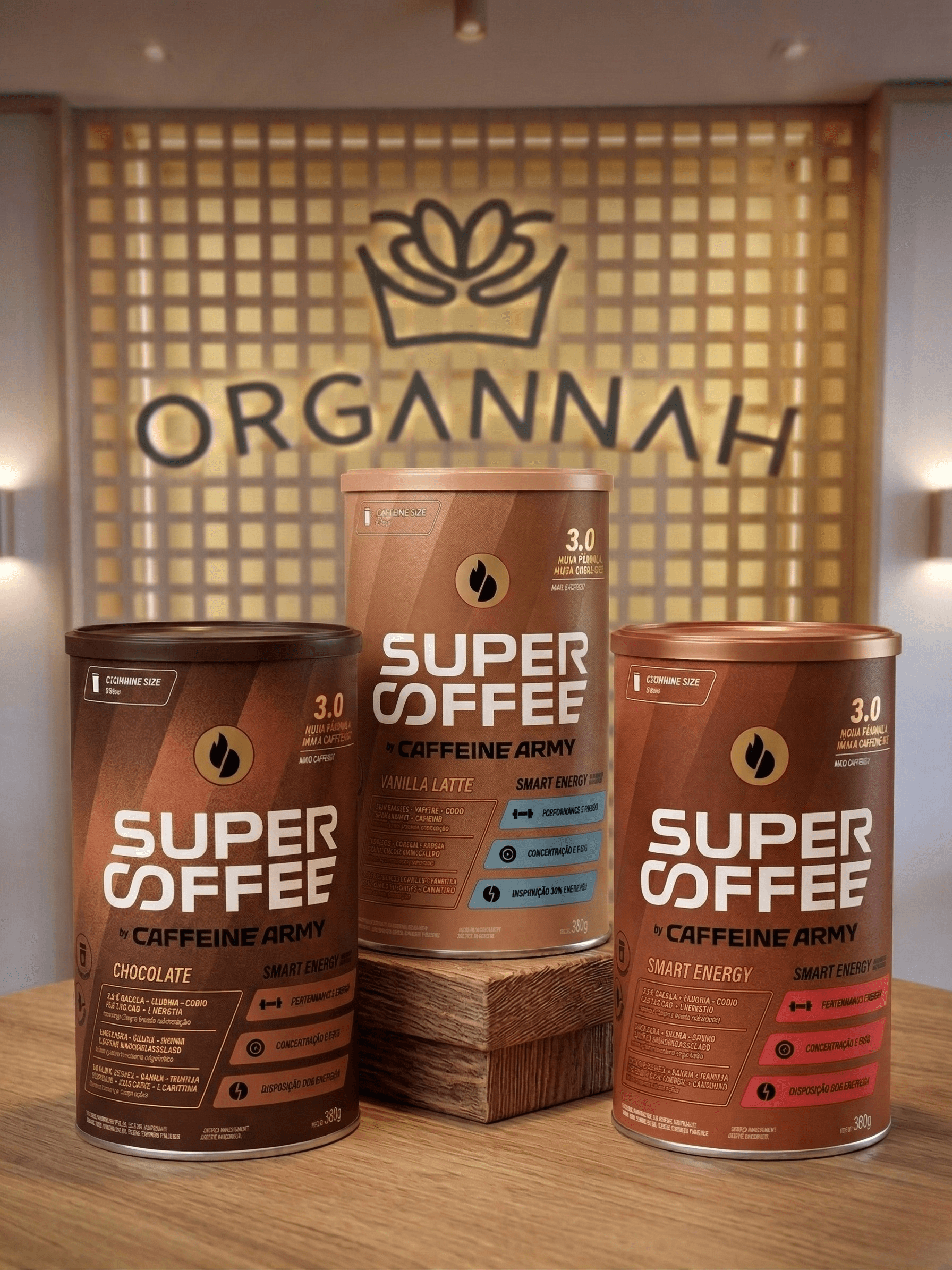 Supercoffee 3.0 by Caffeine Army — Chocolate, Vanilla Latte e Smart Energy, disponíveis na Organnah